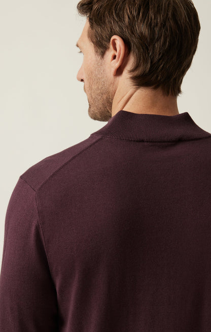 34 Heritage Quater-Zip Sweater Burgundy