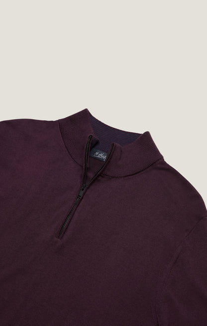 34 Heritage Quater-Zip Sweater Burgundy