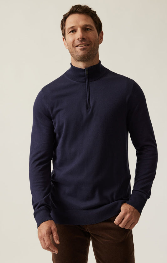34 Heritage Quater Zip Sweater Navy