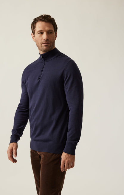 34 Heritage Quater Zip Sweater Navy