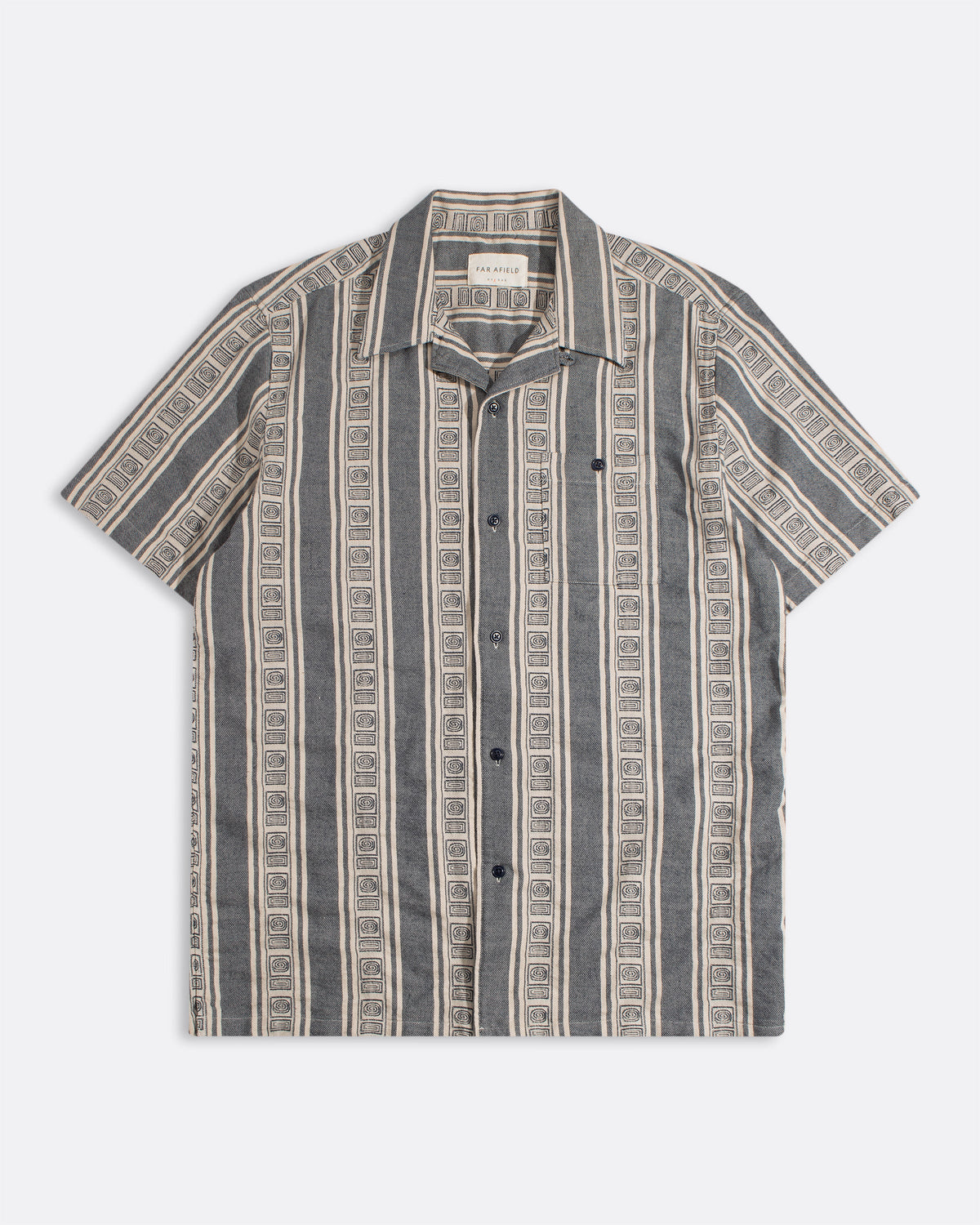 Far Afield Ltd Selleck Shirt - Stereo Stripe - Blue / Sand