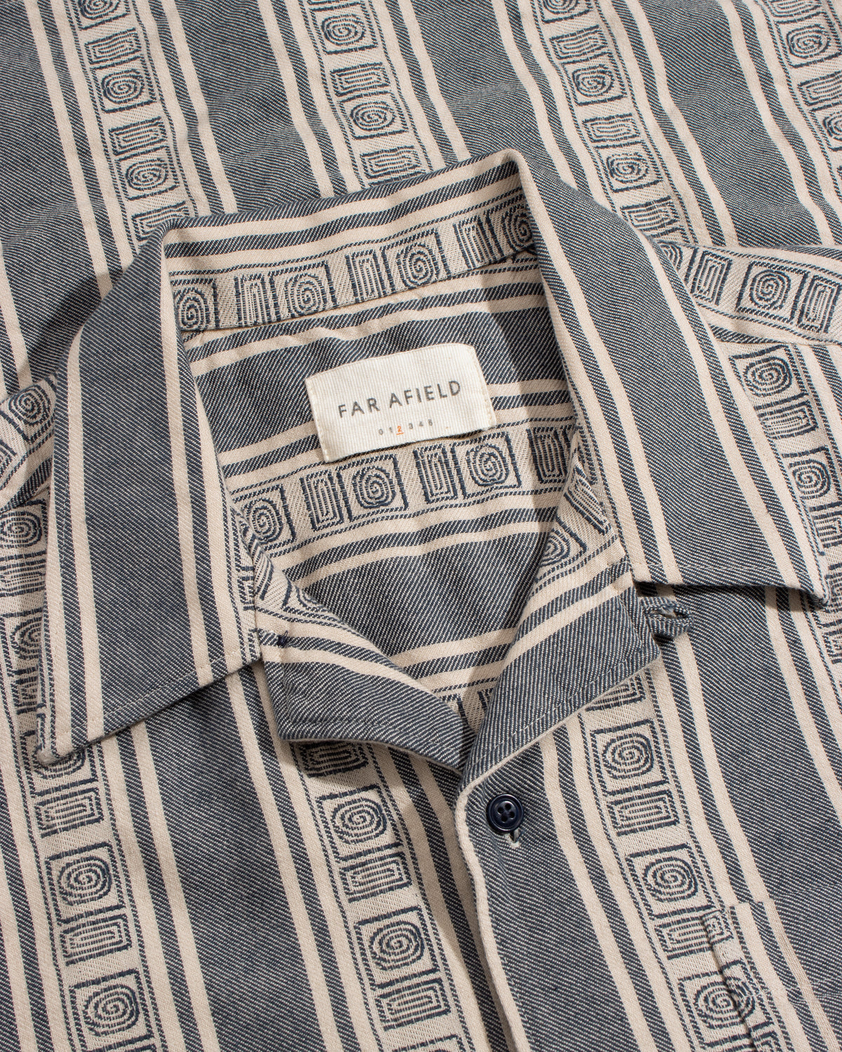 Far Afield Ltd Selleck Shirt - Stereo Stripe - Blue / Sand