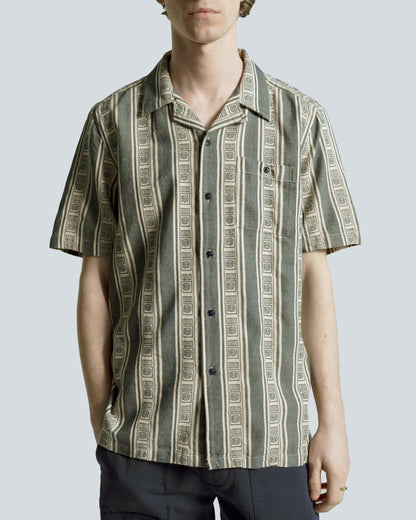 Far Afield Ltd Selleck Shirt - Stereo Stripe - Blue / Sand