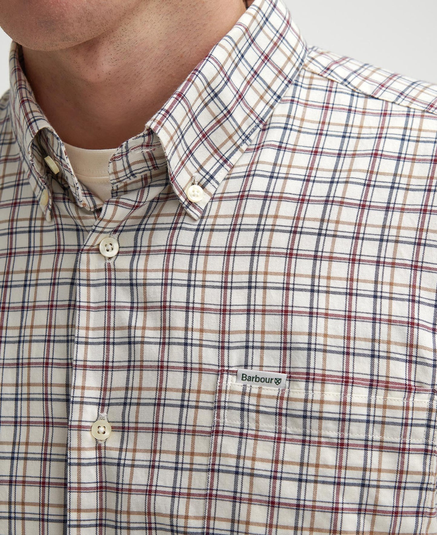 Barbour Deepfell Regular Tattersall Shirt Fired Brick