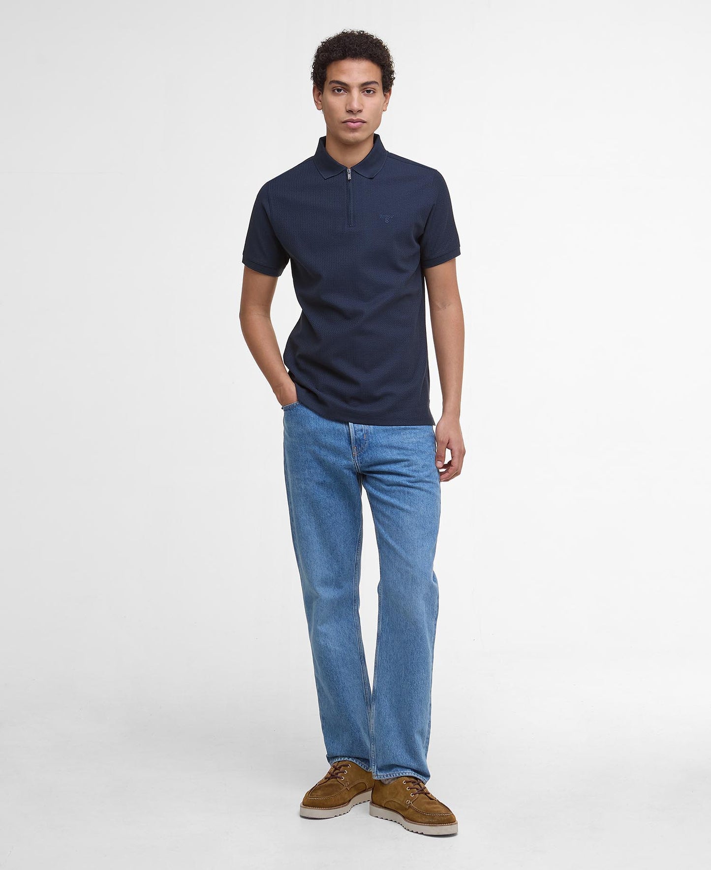 Barbour Backfield Tailored Polo Shirt Navy