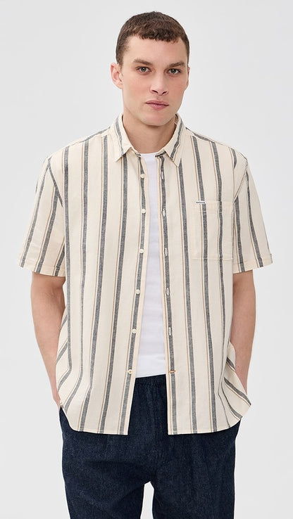 Barbour Barkend Striped Summer Shirt - Whisper White