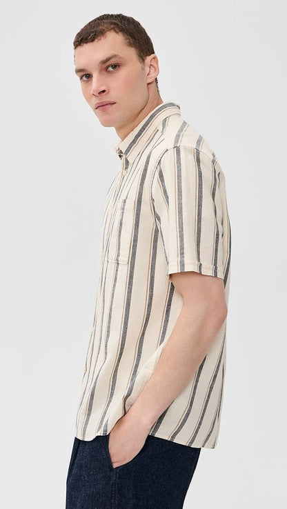 Barbour Barkend Striped Summer Shirt - Whisper White