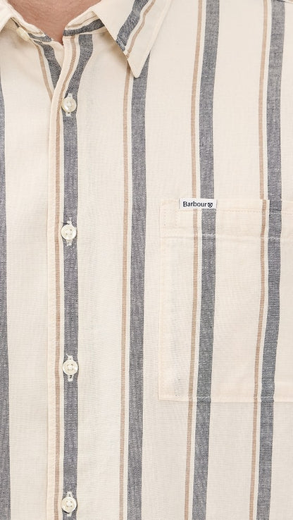 Barbour Barkend Striped Summer Shirt - Whisper White