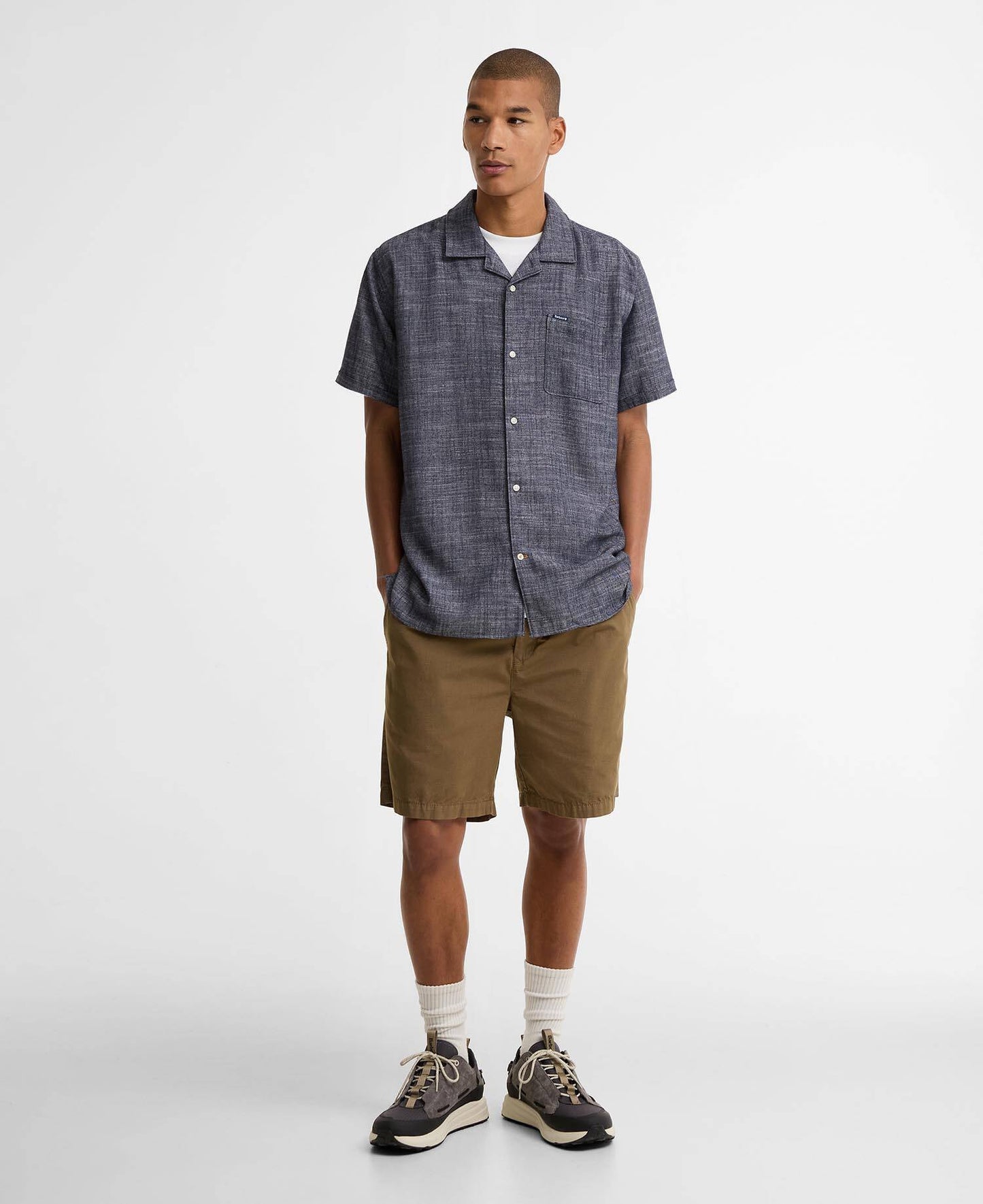 Barbour Bowston Linen Blend Summer Shirt - Dark Navy