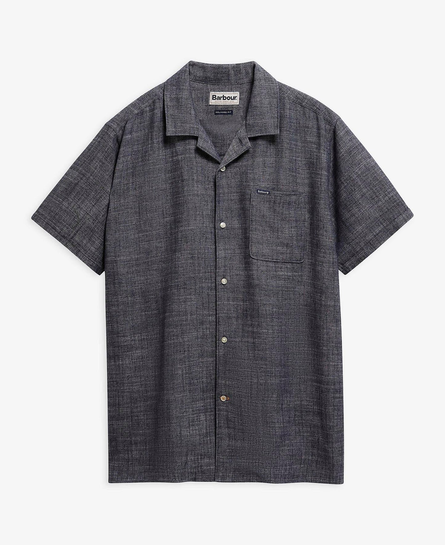 Barbour Bowston Linen Blend Summer Shirt - Dark Navy