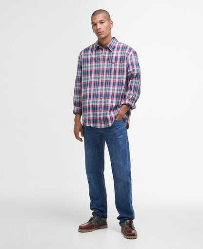 Barbour Clifton Madras Relaxed Fit Shirt Red