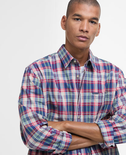 Barbour Clifton Madras Relaxed Fit Shirt Red