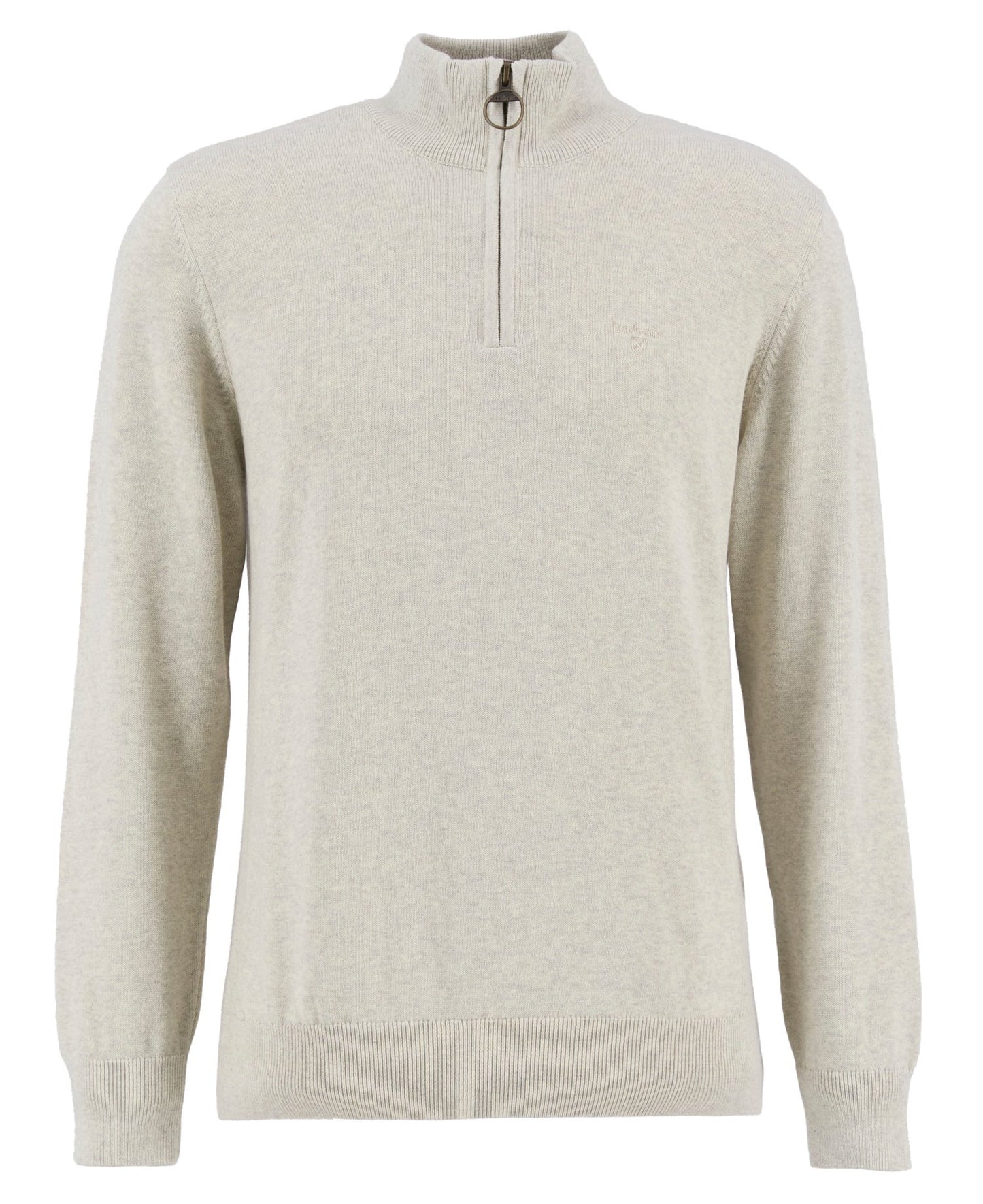 Barbour Cotton Half Zip Knitted Jumper Neutral