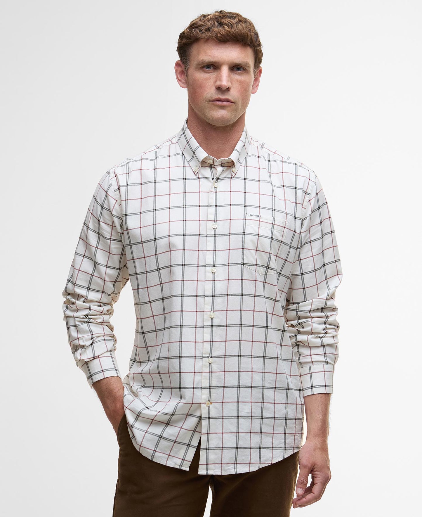 Barbour Deepfell Regular Tattersall Shirt Fired Brick