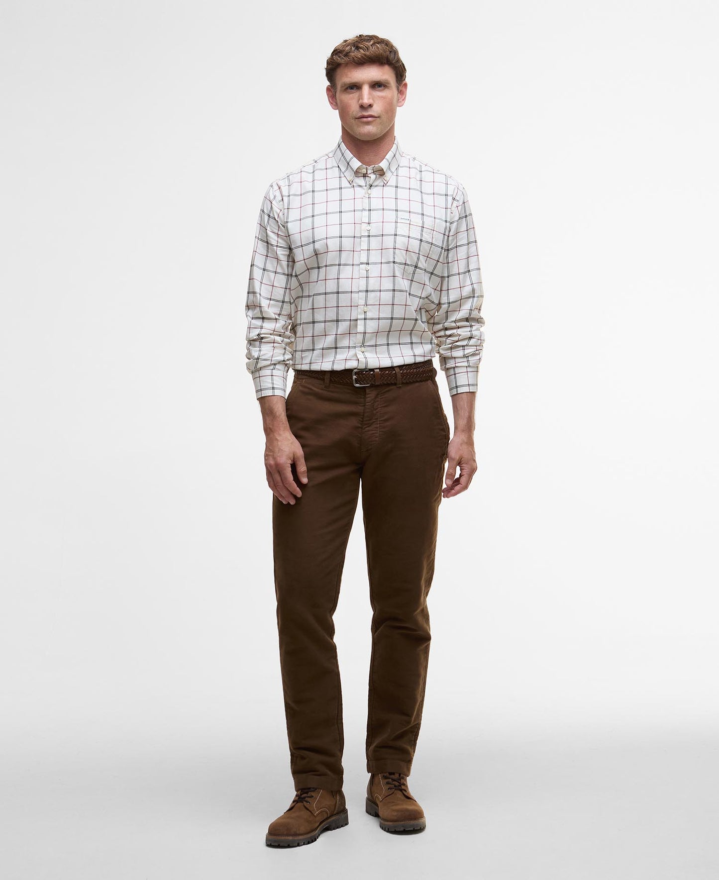 Barbour Deepfell Regular Tattersall Shirt Fired Brick