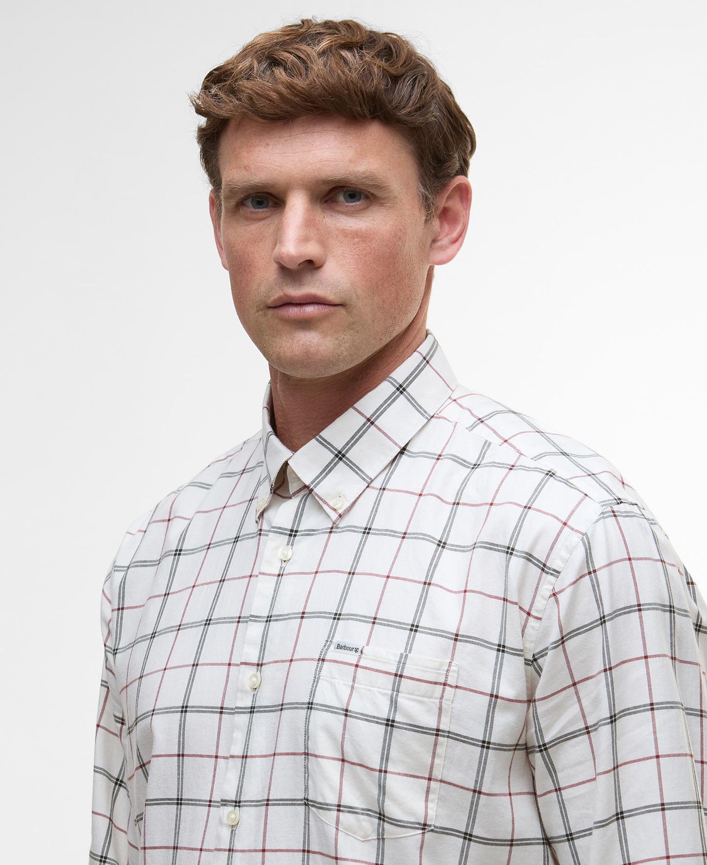 Barbour Deepfell Regular Tattersall Shirt Fired Brick