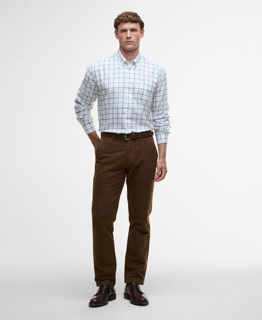 Barbour Deepfell Regular Tattersall Shirt Mallard Green