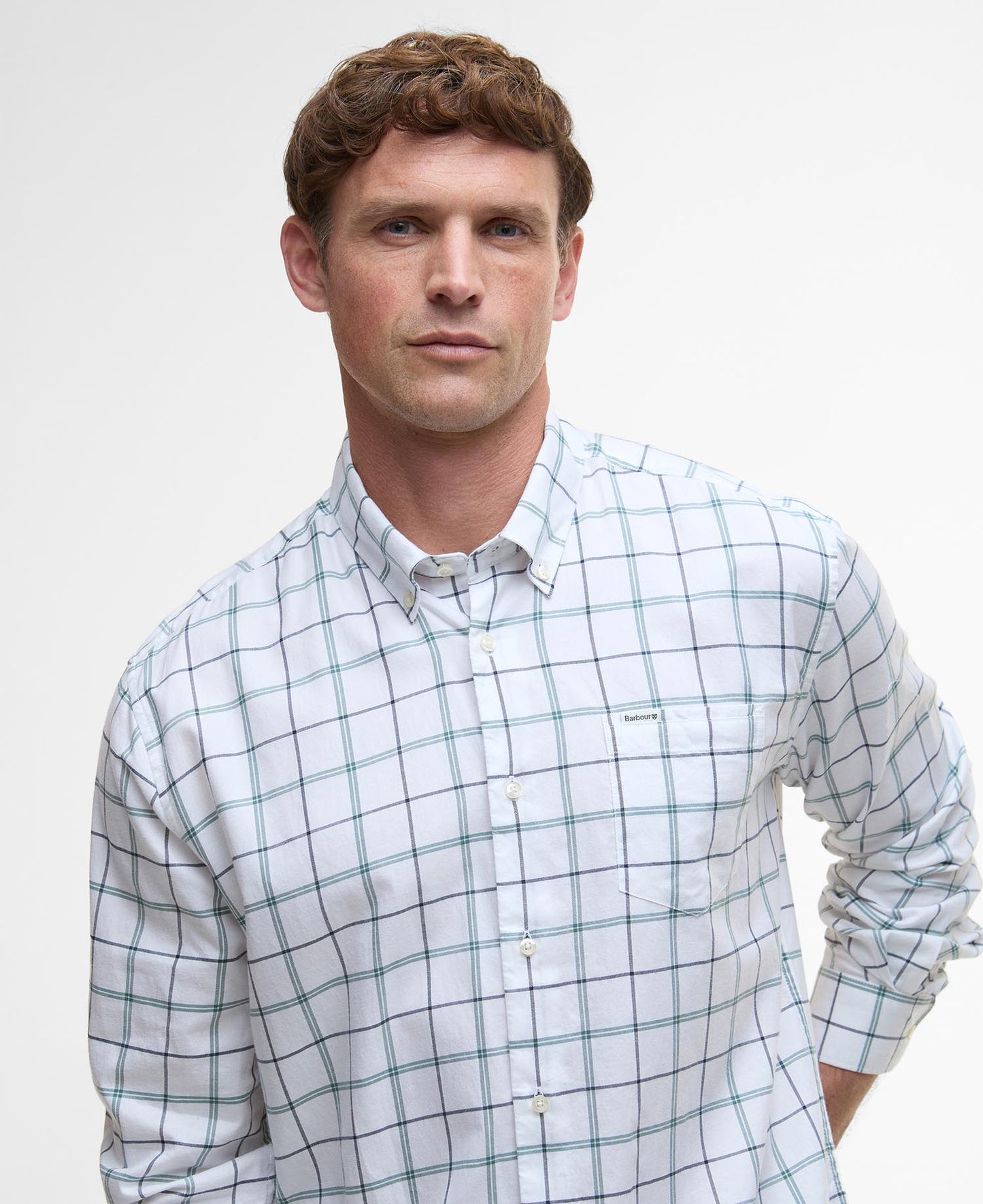 Barbour Deepfell Regular Tattersall Shirt Mallard Green