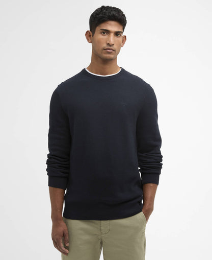 Barbour Essential Honeycomb Crew Neck Sweater Navy