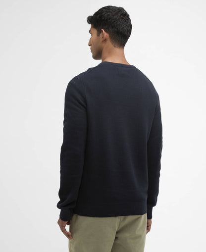 Barbour Essential Honeycomb Crew Neck Sweater Navy
