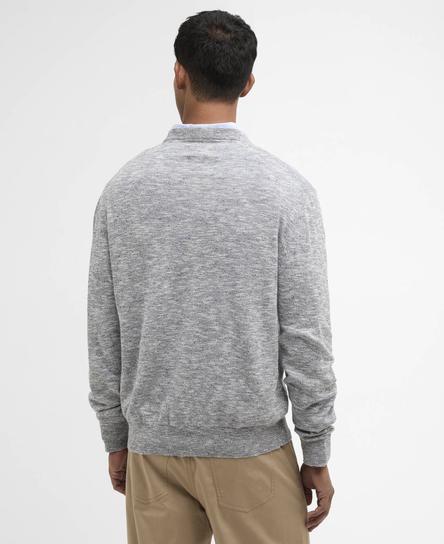 Barbour Flaxby Linen Blend Crew Neck Navy