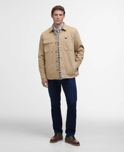 Barbour Lingfield Canvas Overshirt Dark Stone