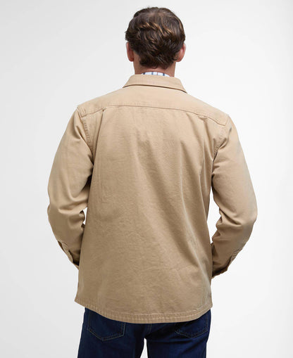 Barbour Lingfield Canvas Overshirt Dark Stone