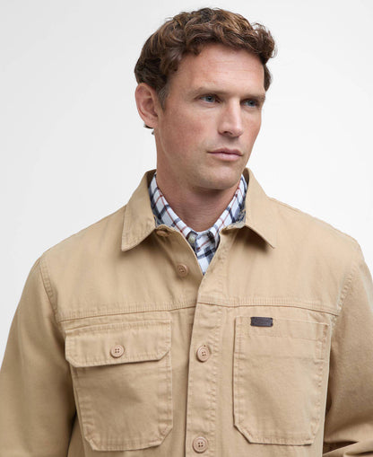 Barbour Lingfield Canvas Overshirt Dark Stone