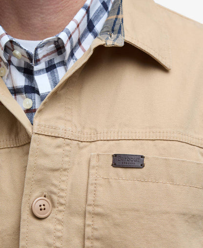 Barbour Lingfield Canvas Overshirt Dark Stone