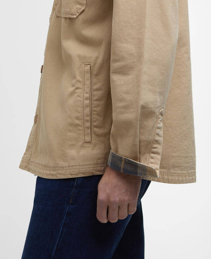 Barbour Lingfield Canvas Overshirt Dark Stone