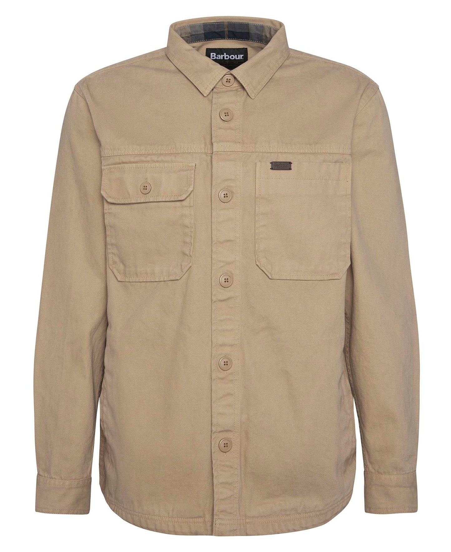 Barbour Lingfield Canvas Overshirt Dark Stone