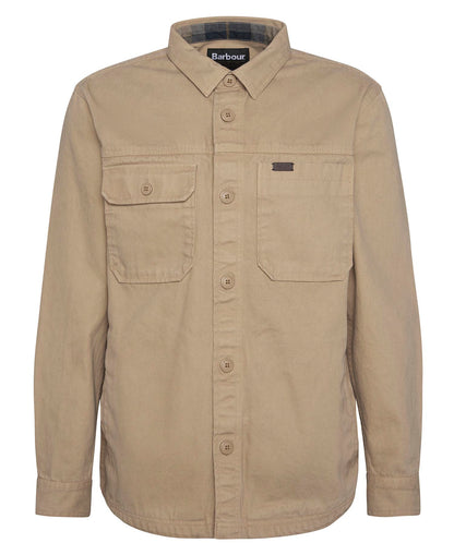 Barbour Lingfield Canvas Overshirt Dark Stone
