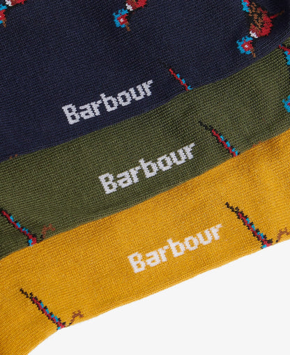 Barbour Pheasant Socks Gift Box - Forest Mist