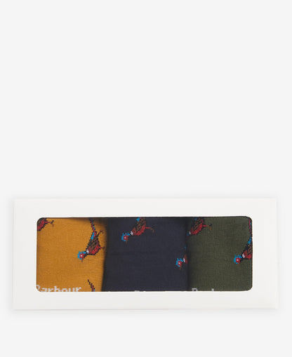 Barbour Pheasant Socks Gift Box - Forest Mist
