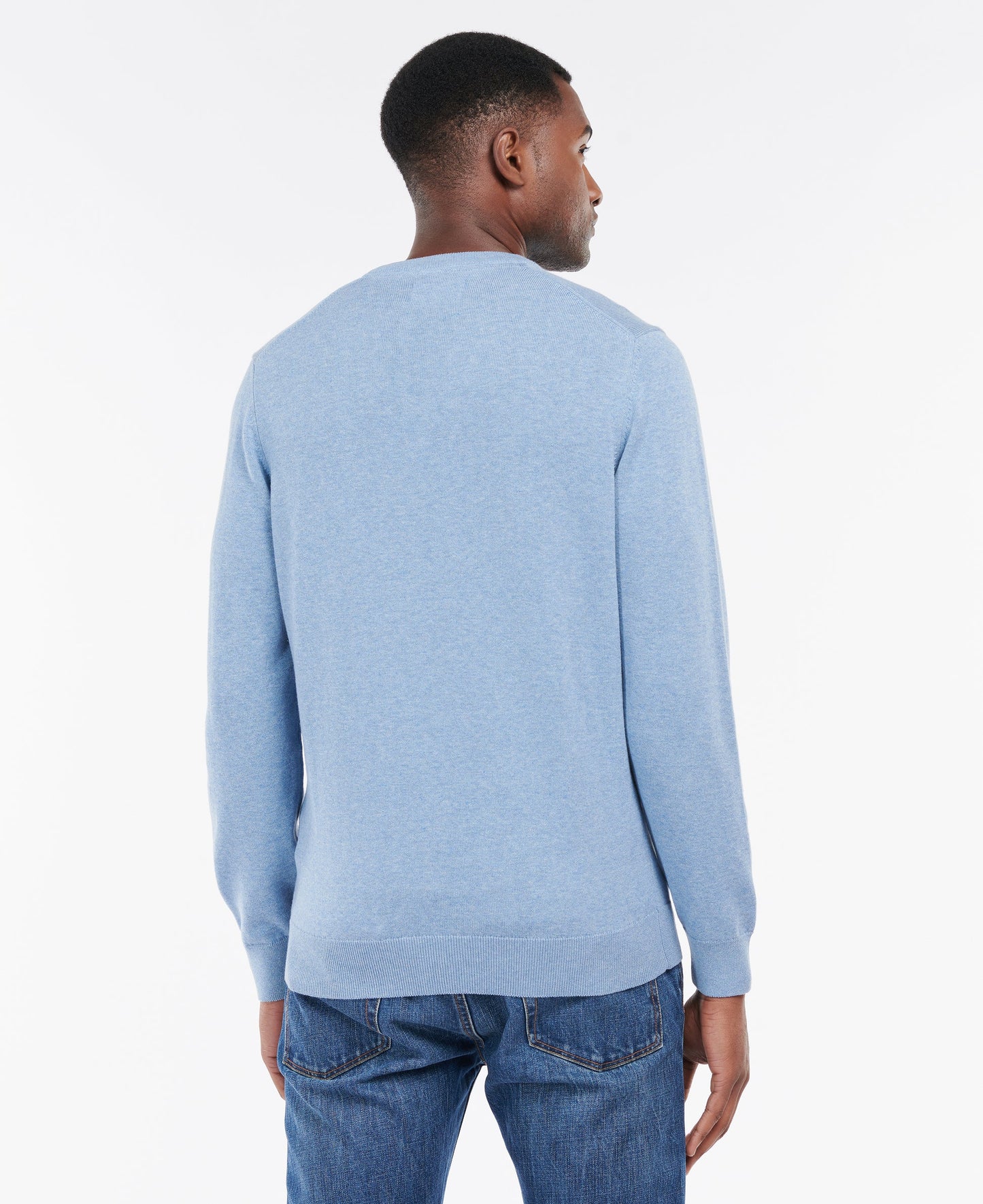 Barbour Pima Cotton Crew Neck Sweater Dark Chambray