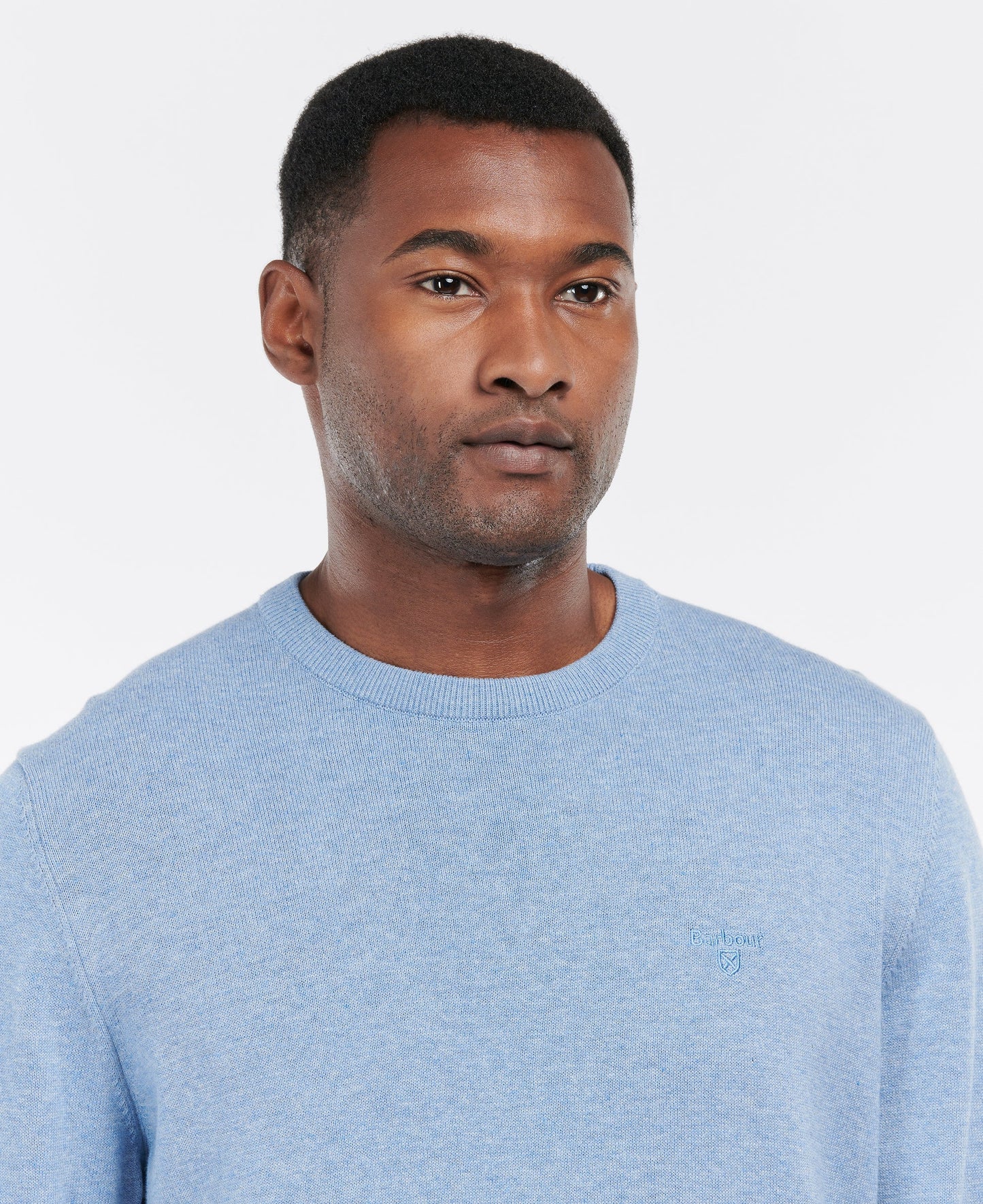 Barbour Pima Cotton Crew Neck Sweater Dark Chambray