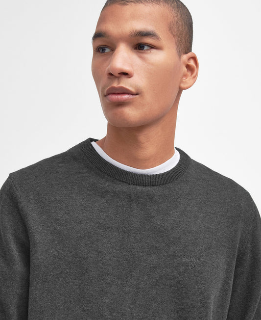 Barbour Pima Cotton Crew Neck Sweater Dark Charcoal