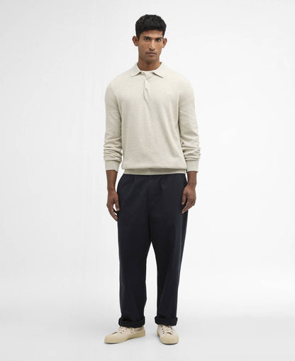 Barbour Pima Cotton Knitted Polo Shirt Neutral