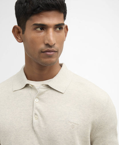 Barbour Pima Cotton Knitted Polo Shirt Neutral
