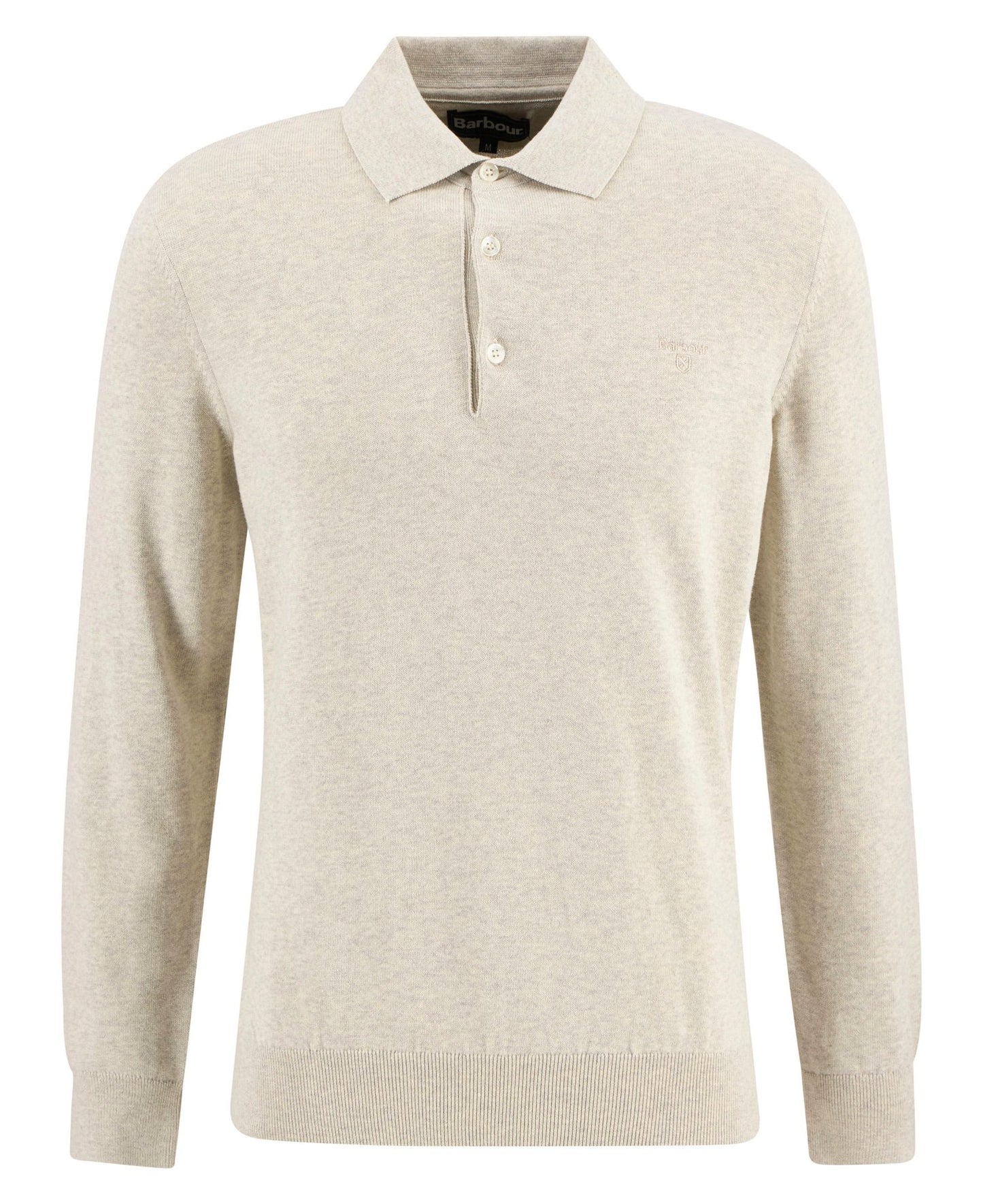 Barbour Pima Cotton Knitted Polo Shirt Neutral