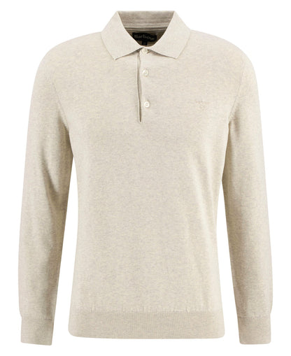 Barbour Pima Cotton Knitted Polo Shirt Neutral