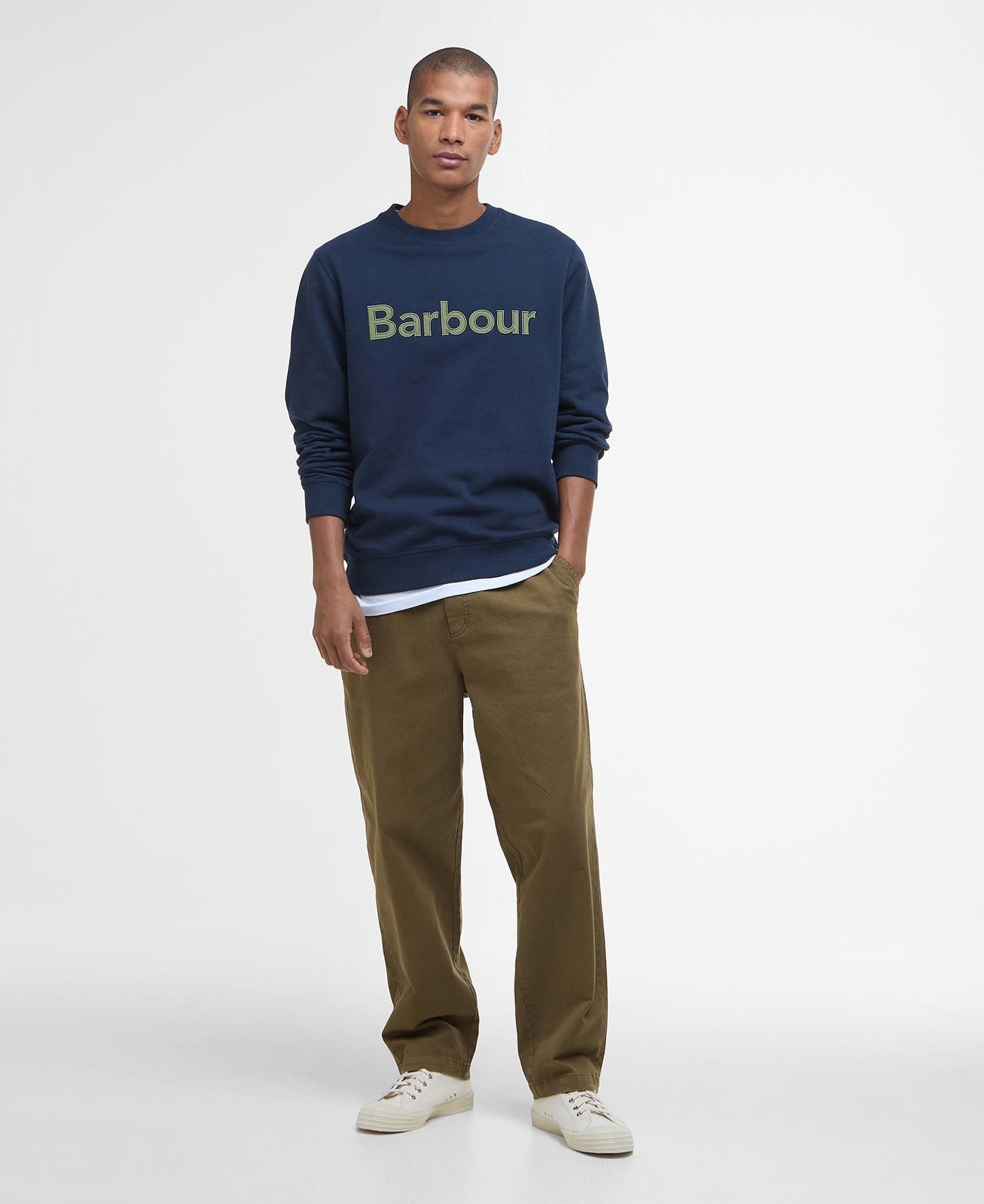 Barbour Pique Applique Crew Sweatshirt Navy