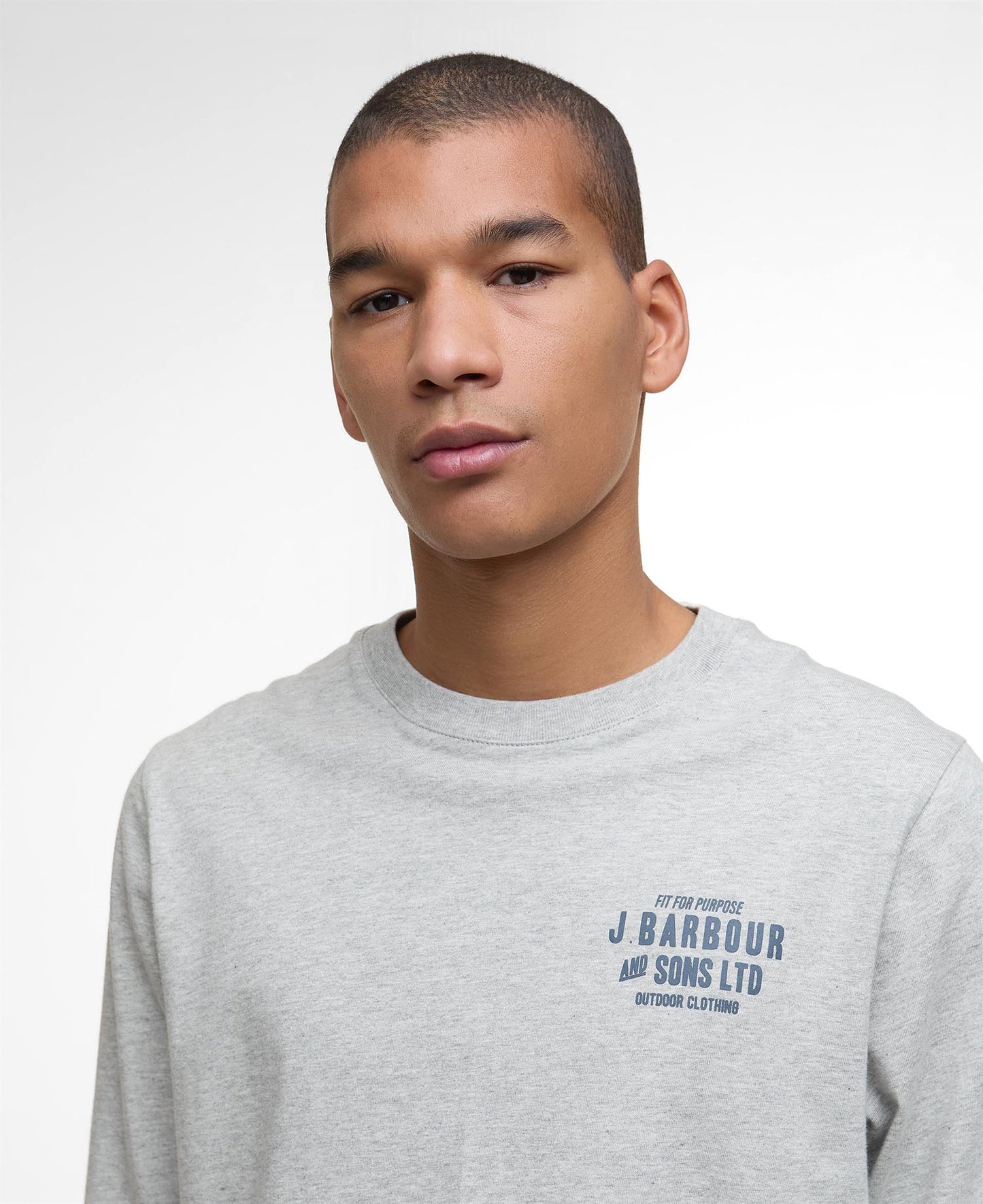 Barbour Pointer LS Graphic T-Shirt Grey Marl