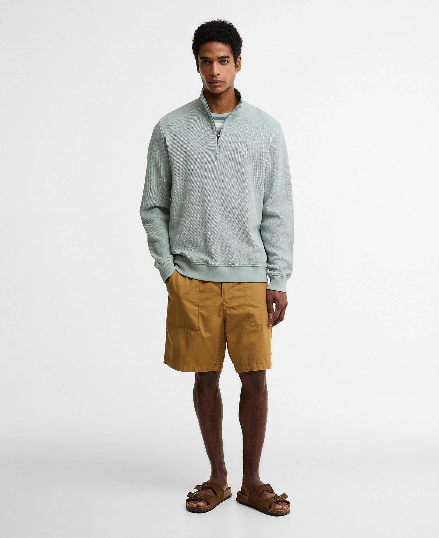 Barbour Ravensworth Half Zip Sweatshirt Dusty Slate