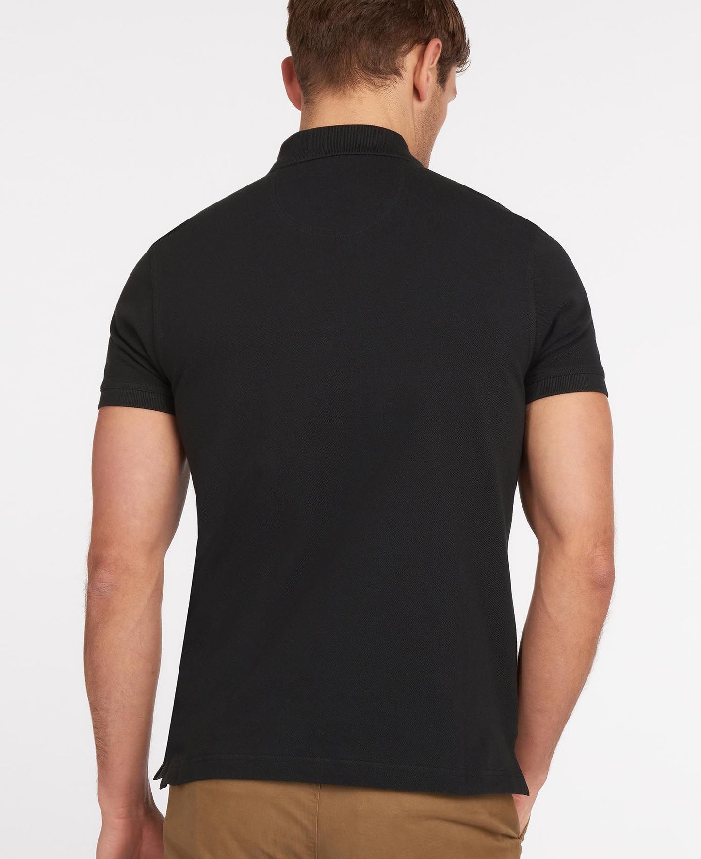 Barbour Tartan Pique Polo Shirt Black Modern