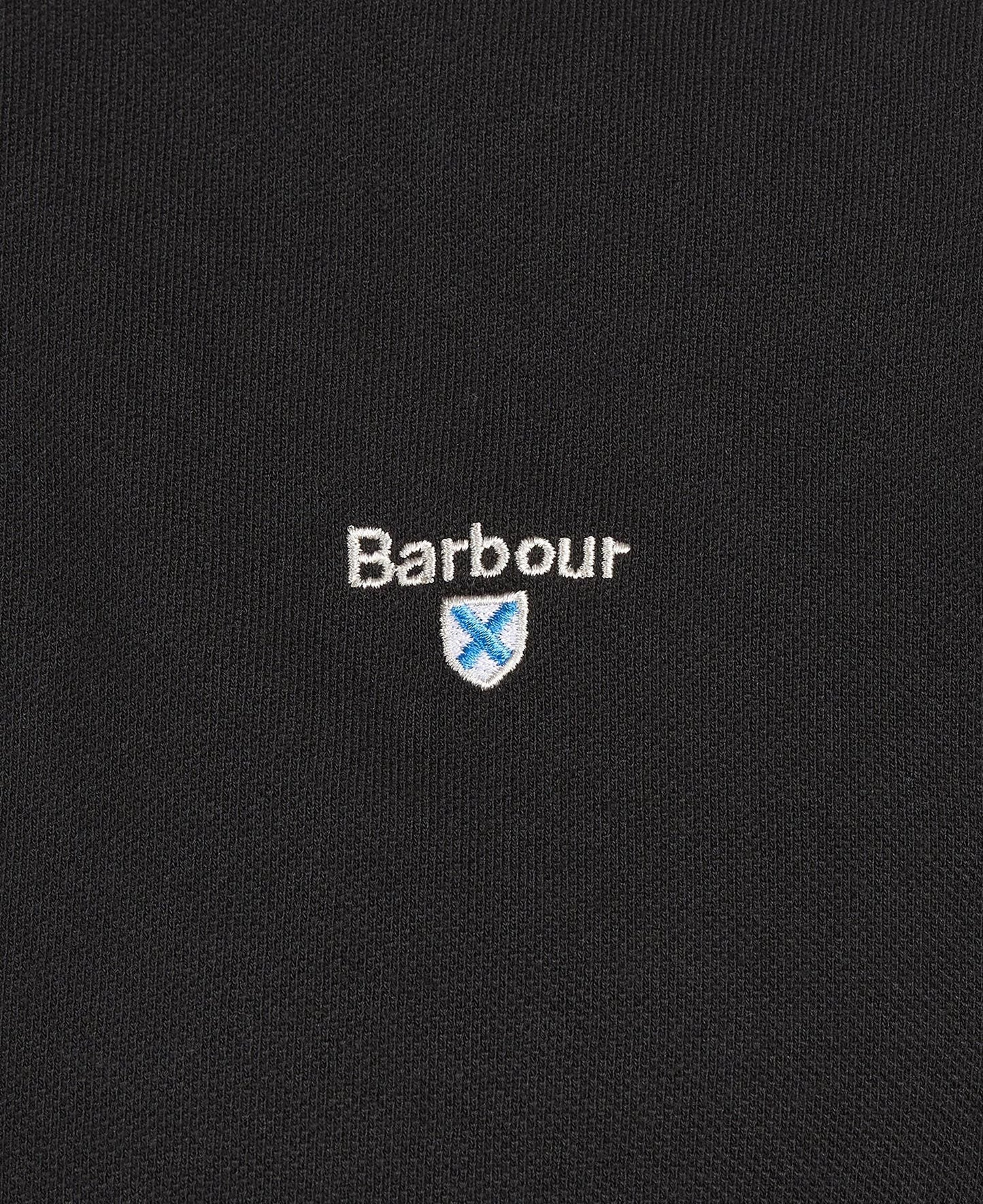 Barbour Tartan Pique Polo Shirt Black Modern