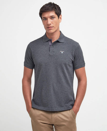 Barbour Tartan Pique Polo Shirt Slate Marl