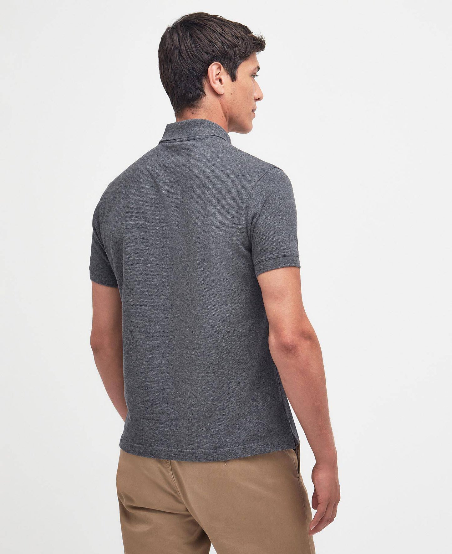 Barbour Tartan Pique Polo Shirt Slate Marl