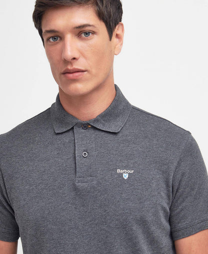 Barbour Tartan Pique Polo Shirt Slate Marl
