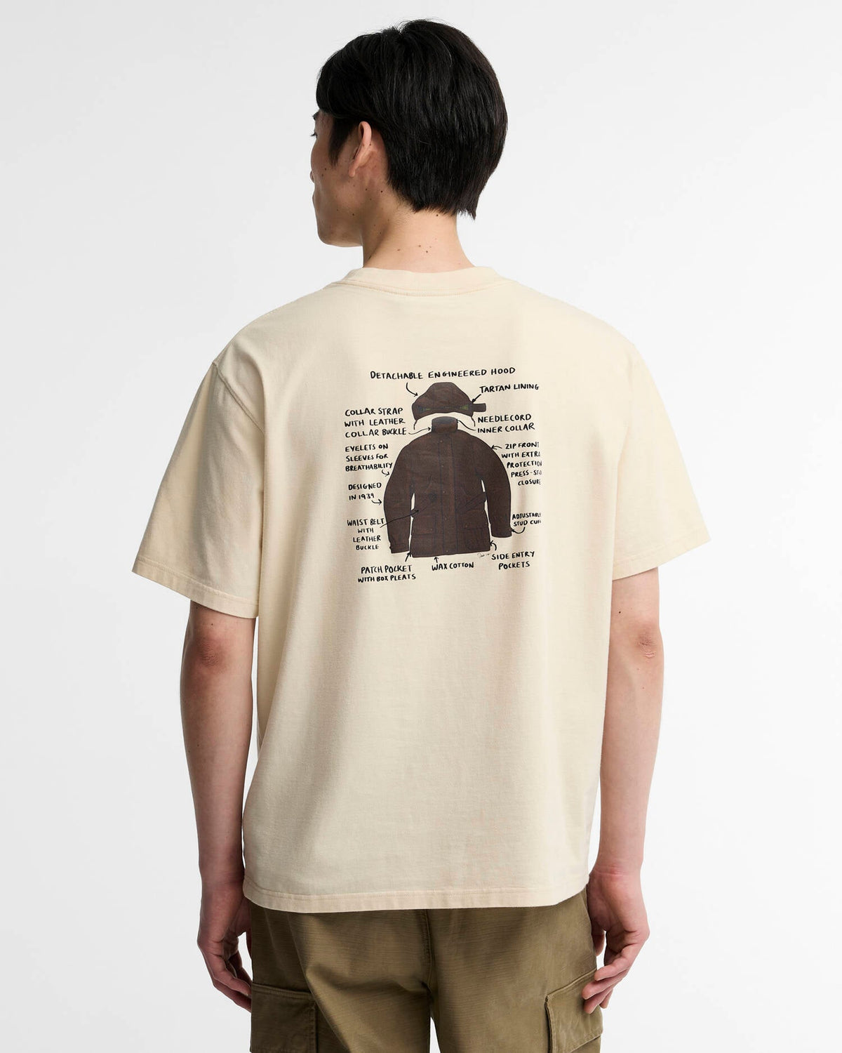 Barbour Ursula Os Fit Graphic T-Shirt - Fog
